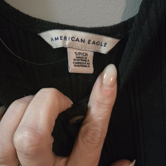 Small American Eagle Black Sleeveless Button Down Sheath Dress Y2k 90s Classic - Picture 3 of 5